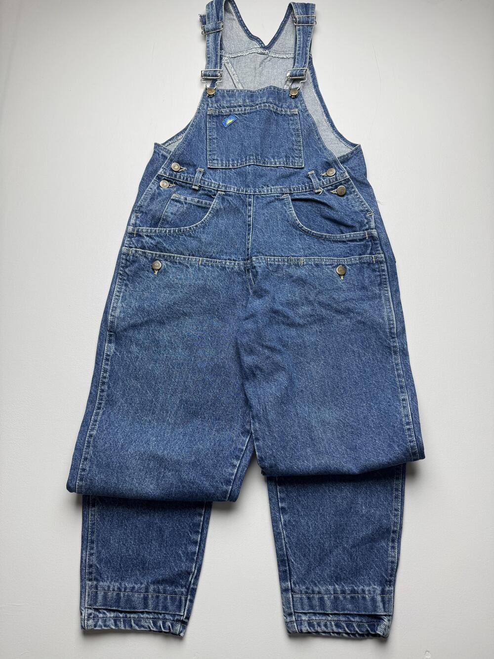 Vintage Sunset Blues Overalls Womens Small Blue Denim Bib Made USA Casual 90s